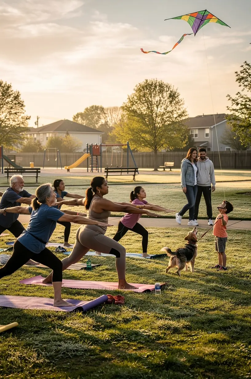 Community members discussing a neighborhood survey