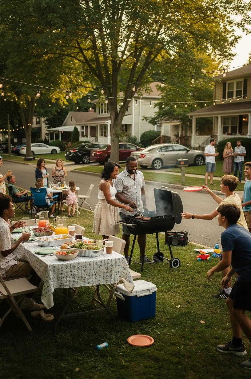 Neighborhood watch program meeting in community setting.